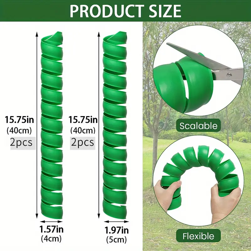 4x Tree Trunk Protector Plastic Spiral Tree Guards Tubes for Saplings & Plants