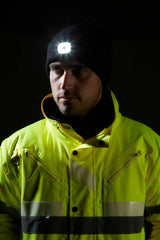 PORTWEST Beanie with LED Head Light USB Rechargeable Camping Cycling Workwear Hat