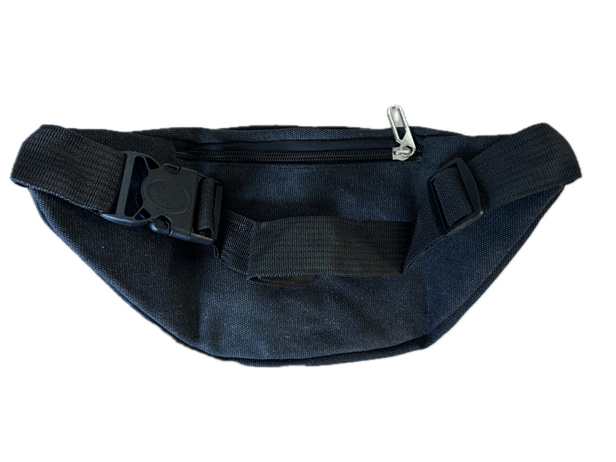 CANVAS BUM BAG Wallet Waist Pouch Travel Pocket Belt Security Storage in Black