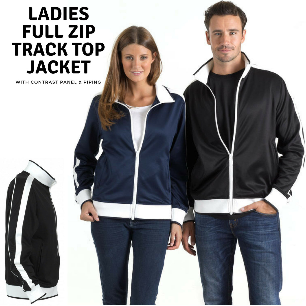 Identitee Ladies Track Top Jacket Tracksuit Warm Winter Full Zip Varsity Jumper