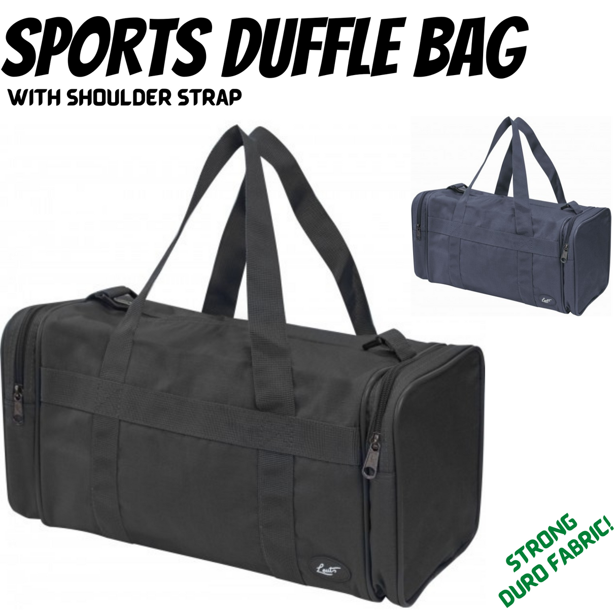 28L Travel Foldable Duffel Bag Gym Sports Luggage Foldaway School Bags - Duro - Black