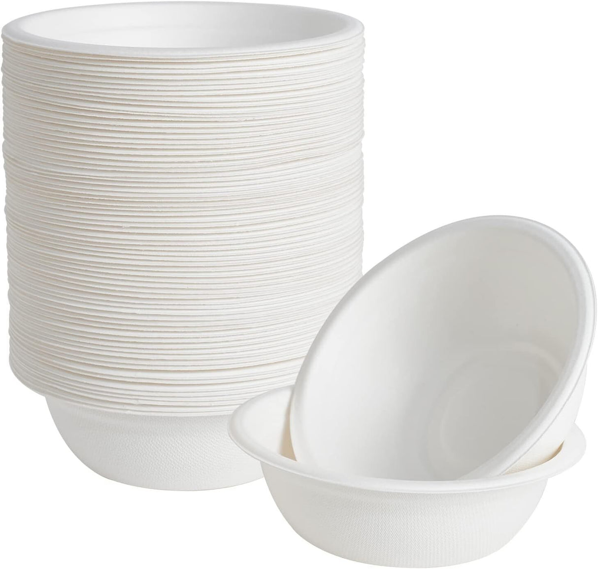 480pcs Disposable Sugarcane Bagasse Round Bowls - 12cm - Bulk