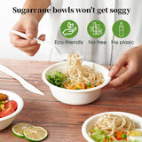 480pcs Disposable Sugarcane Bagasse Round Bowls - 12cm - Bulk