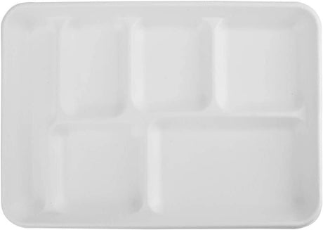 240pcs Sugarcane Bagasse 6 Compartment Lunch Paper Tray Plates 32x22cm (12.5" x 8.6") Bulk