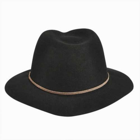 BAILEY Jackman 100% Wool Felt Travel Hat Warm MADE IN USA Crushable 1369 Fedora - Black