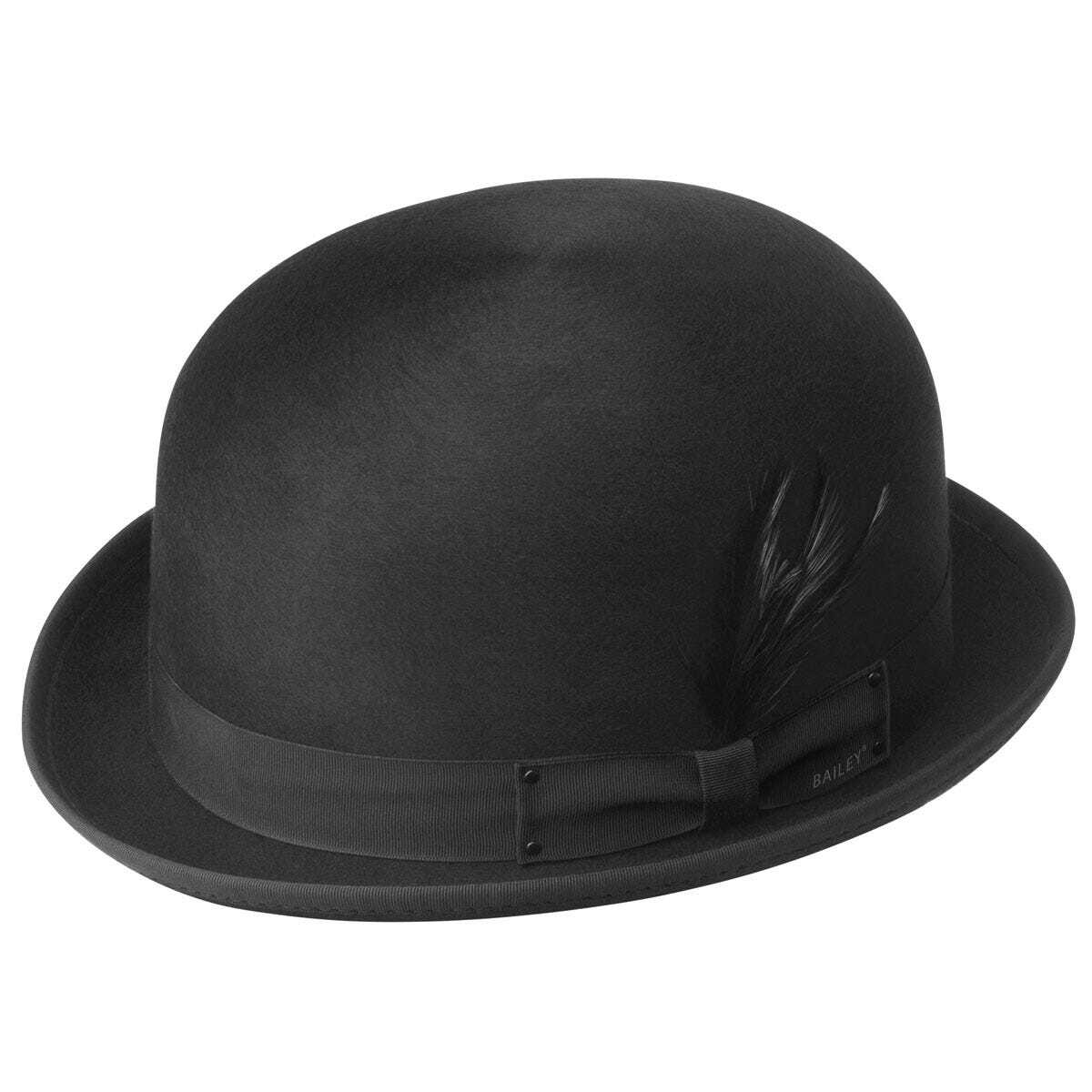 Bailey Mens Harker Bowler Hat Made in USA Fit for Autumn/Winter Season - Black