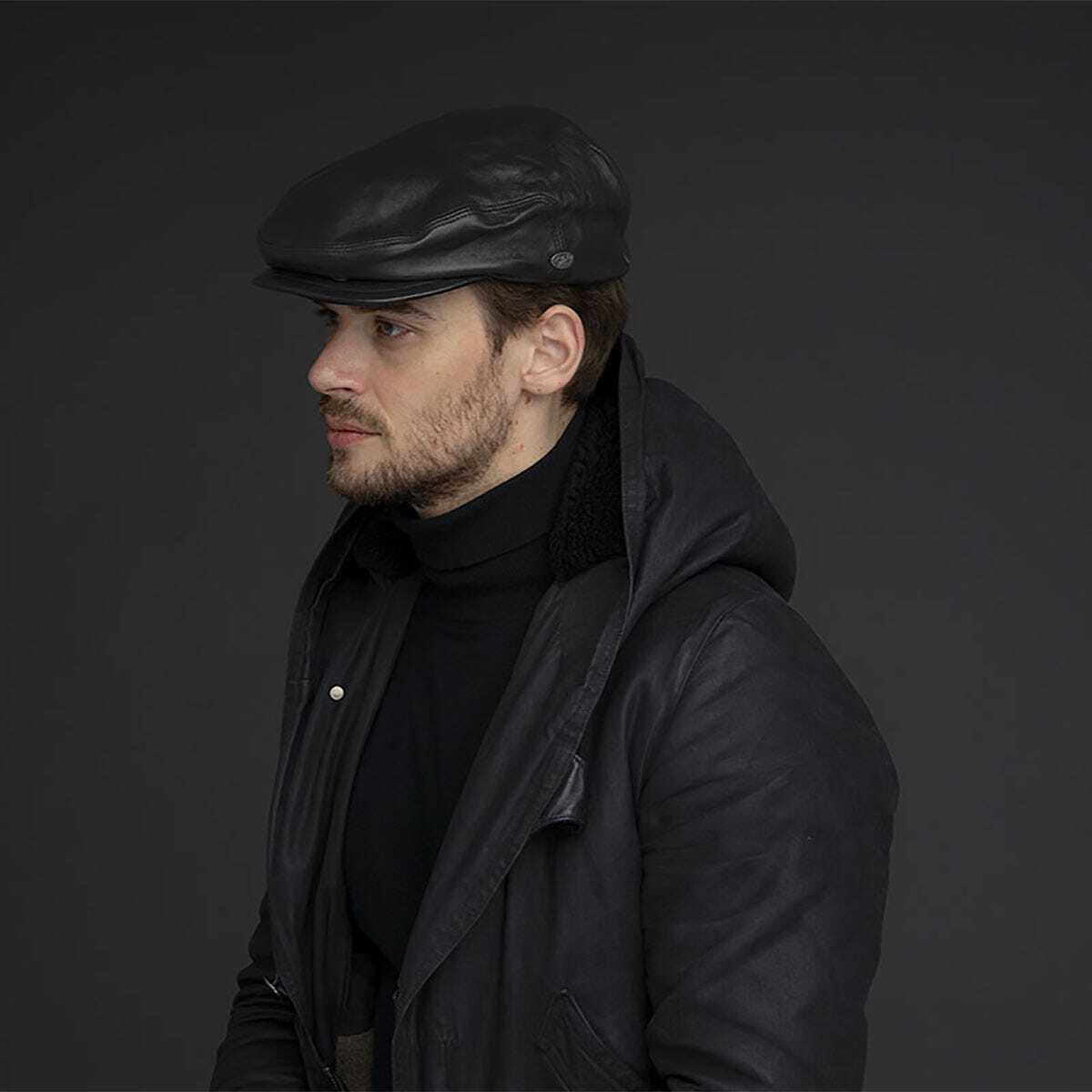 Bailey Mens Stockton Ivy Flat Cap Autumn/Winter Season - Black