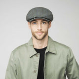 Bailey Mens Rish Ivy Flat Cap For Autumn/Winter Season - Olive Plaid