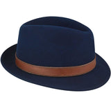 Bailey Mens Perry Fedora Hat Good for Autumn/Winter Season - Navy