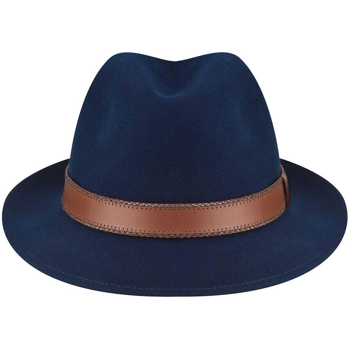 Bailey Mens Perry Fedora Hat Good for Autumn/Winter Season - Navy