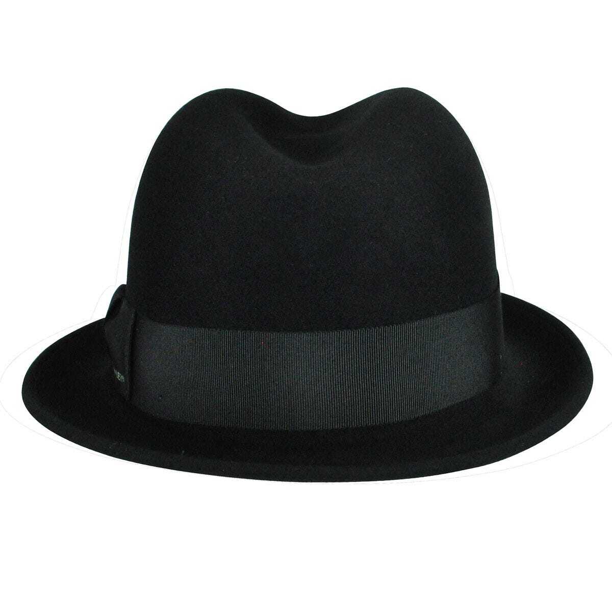 Bailey Mens Bogan Fedora Hat Elite Finish Style Made in U.S.A - Black