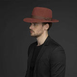 Bailey Mens Ammon Fedora Hat Fit for Autumn/Winter Season - Burgundy