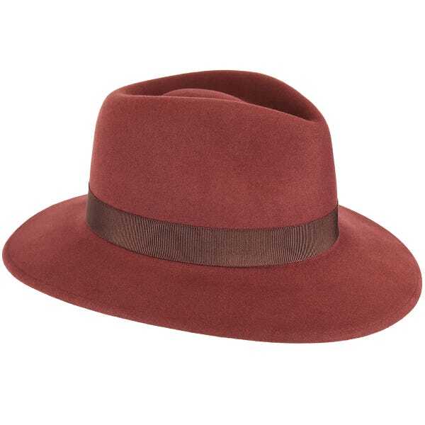 Bailey Mens Ammon Fedora Hat Fit for Autumn/Winter Season - Burgundy