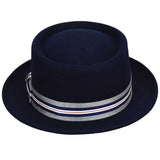 Bailey Mens Klaxon Pork Pie Hat Perfect for Autumn/Winter Season - Navy