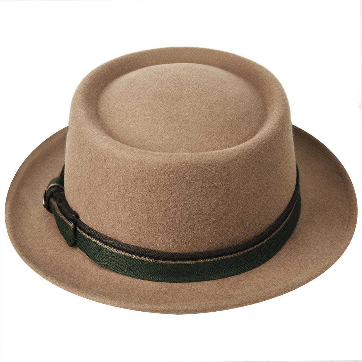 Bailey Mens Klaxon Pork Pie Hat for Autumn/Winter Season Hat - Tan