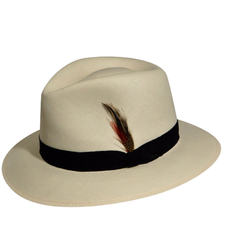 BAILEY Konrath Lite Straw Hat Summer Sun MADE IN USA Trilby Fedora 63125 - Natural