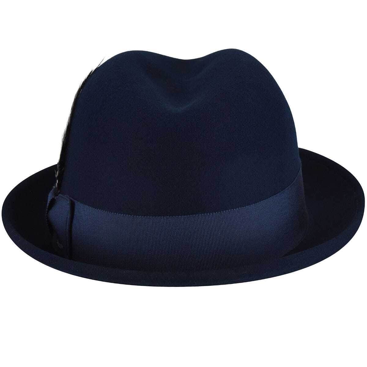 Bailey of Hollywood Mens Tino Fedora Hat For Autumn/Winter Season - Navy