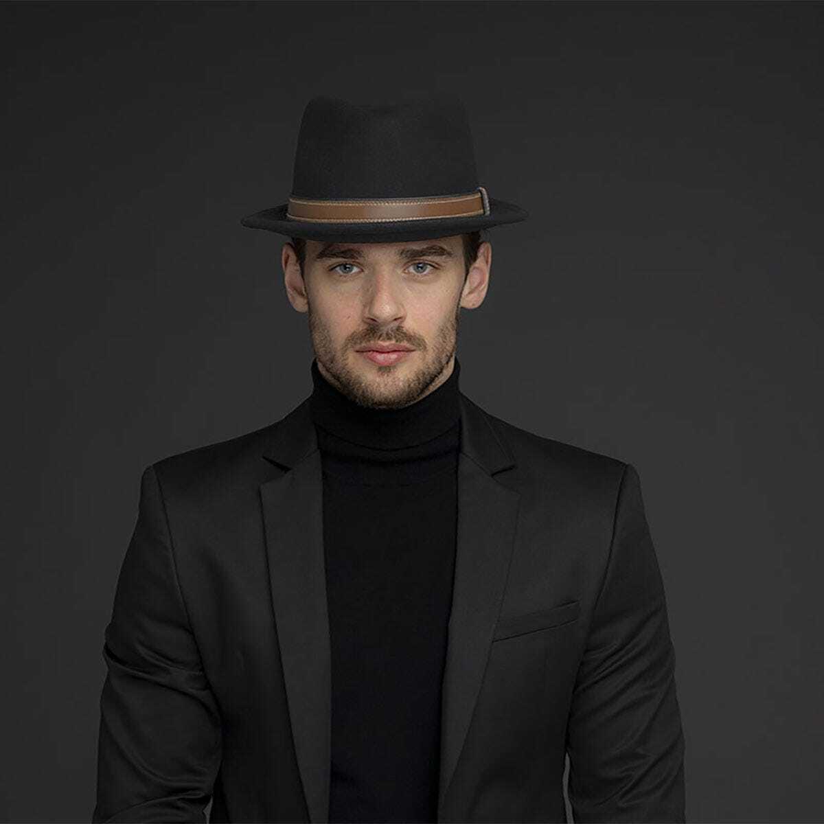 Bailey of Hollywood Mens Dodgson Fedora Hat For Autumn/Winter Season - Black