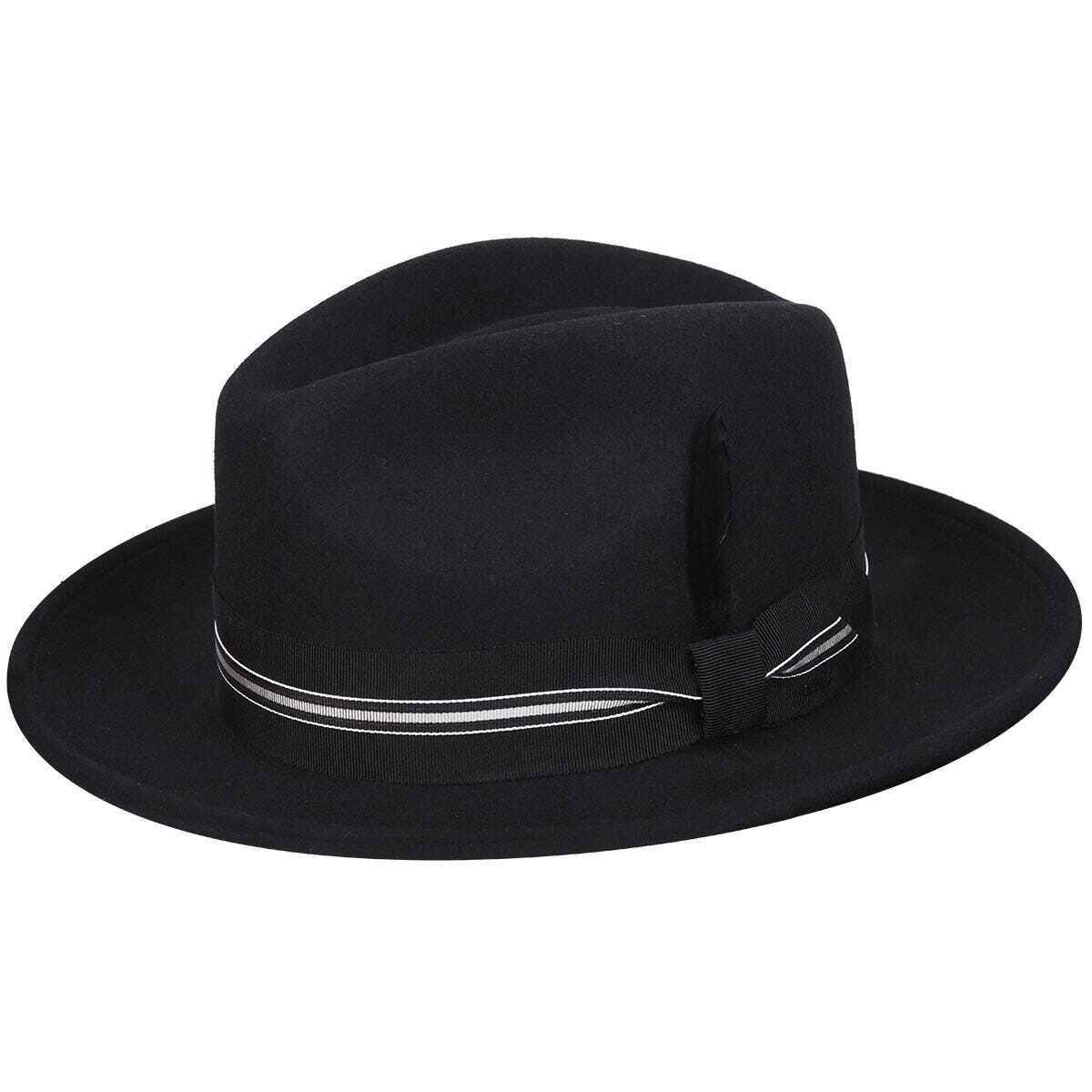 Bailey Mens Marack Fedora Hat High Fashion Cap - Black