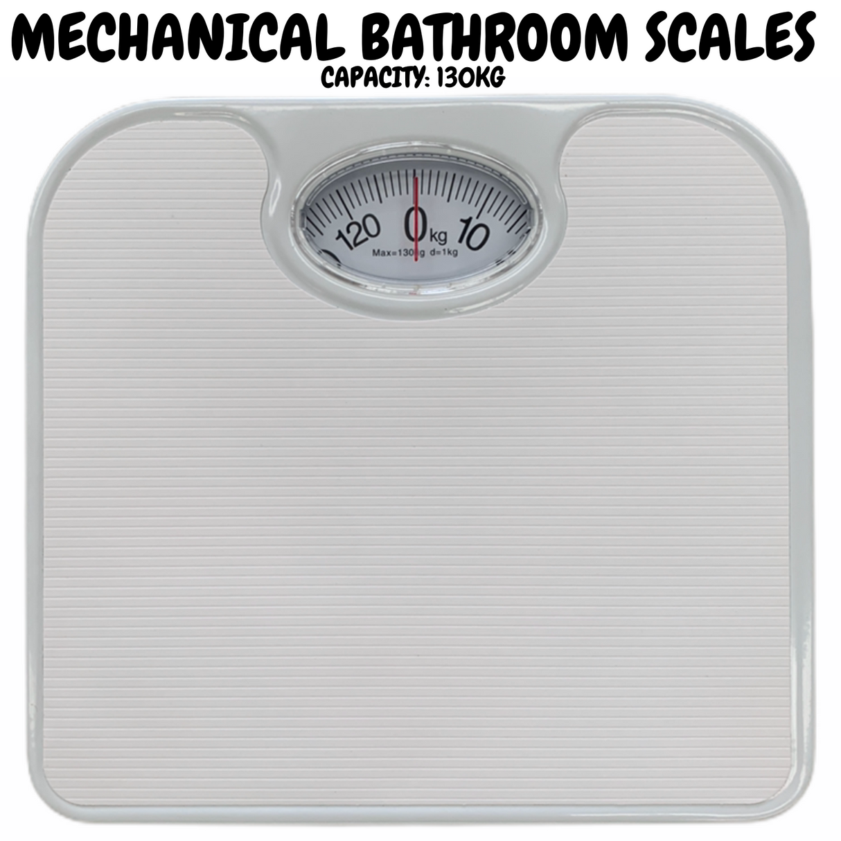 130kg BR Home Mechanical Bathroom Scales Weight Checker Kilo Kg Kilograms - White