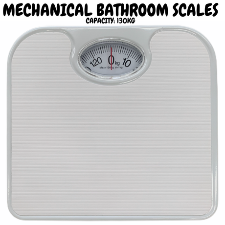 130kg BR Home Mechanical Bathroom Scales Weight Checker Kilo Kg Kilograms - White