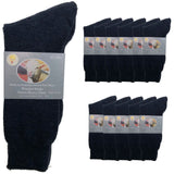 12 Pairs Merino Wool Blend Woolen Work Socks Hiking Heavy Duty Warm Thermal BULK