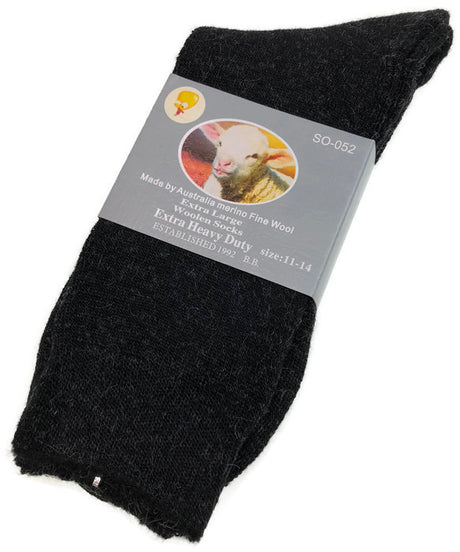 1 Pair Merino Wool Blend Woolen Work Socks Hiking Heavy Duty Warm Winter Thermal