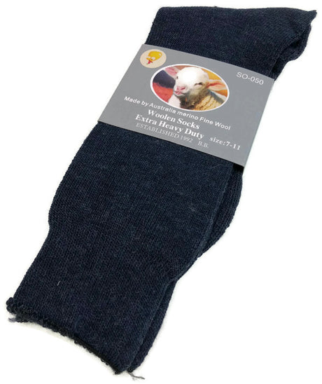 1 Pair Merino Wool Blend Woolen Work Socks Hiking Heavy Duty Warm Winter Thermal