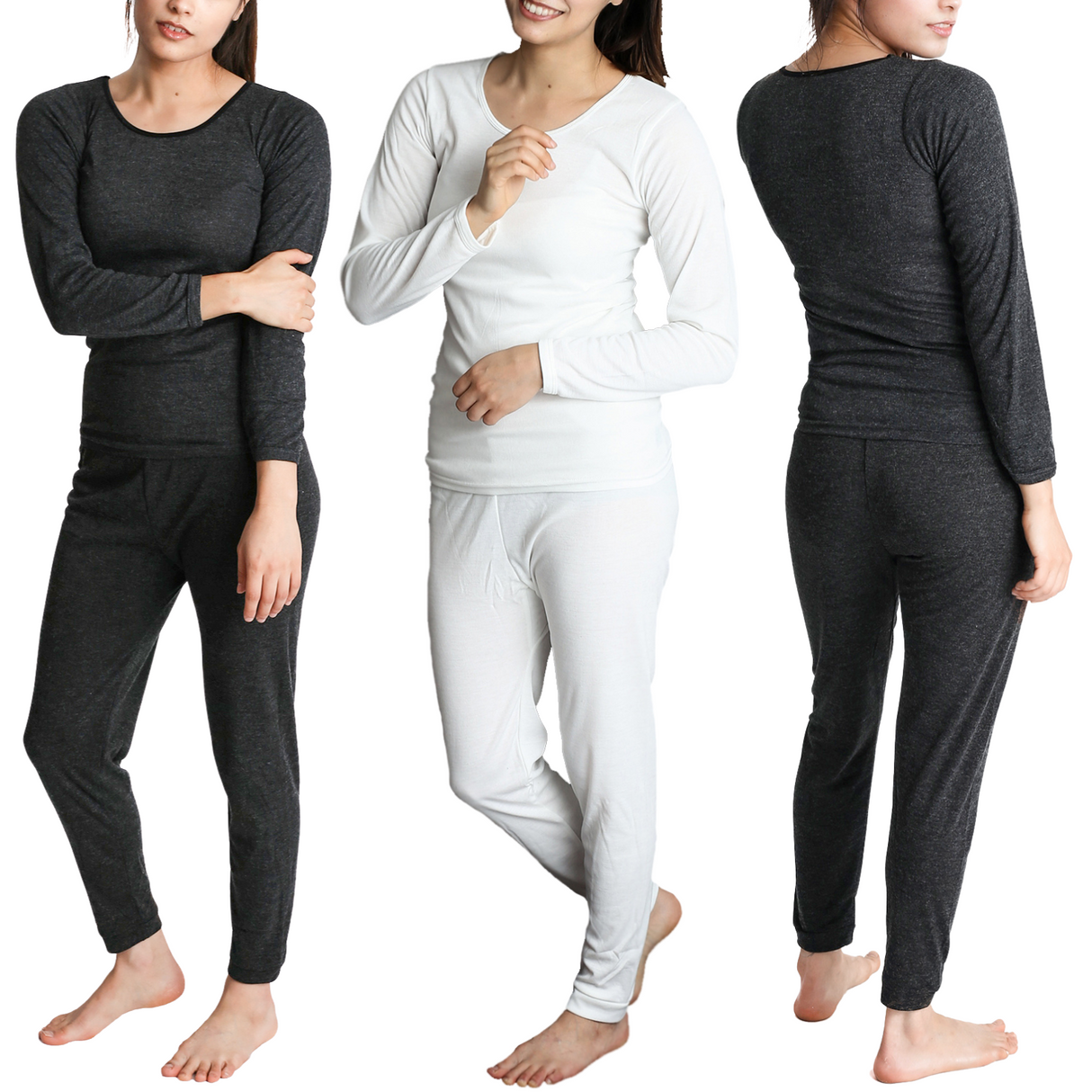 2pcs Womens Merino Wool Blend Top & Pants Thermal Set Leggings Long Johns Underwear