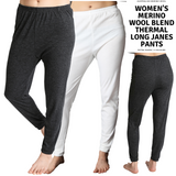 Womens Merino Wool Long Janes Thermal Underwear Layer Thermals Leggings Pants