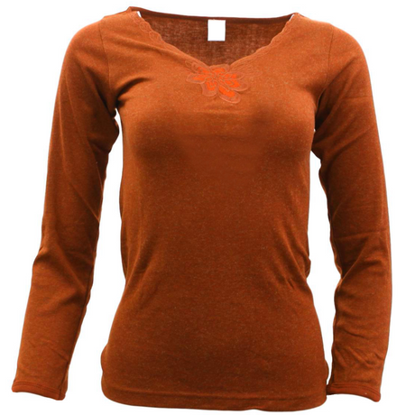 Ladies Merino Wool Blend Long Sleeve Thermal Spencer Top Thermals Underwear