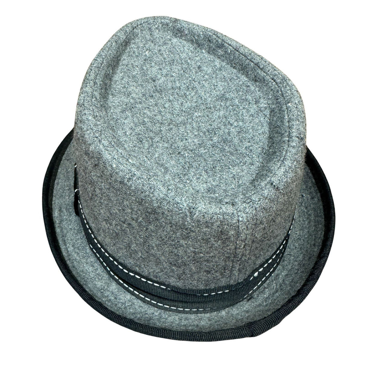 Blake Charcoal Herringbone Pork Pie Trilby Hat with Stingy Brim Grey S/M