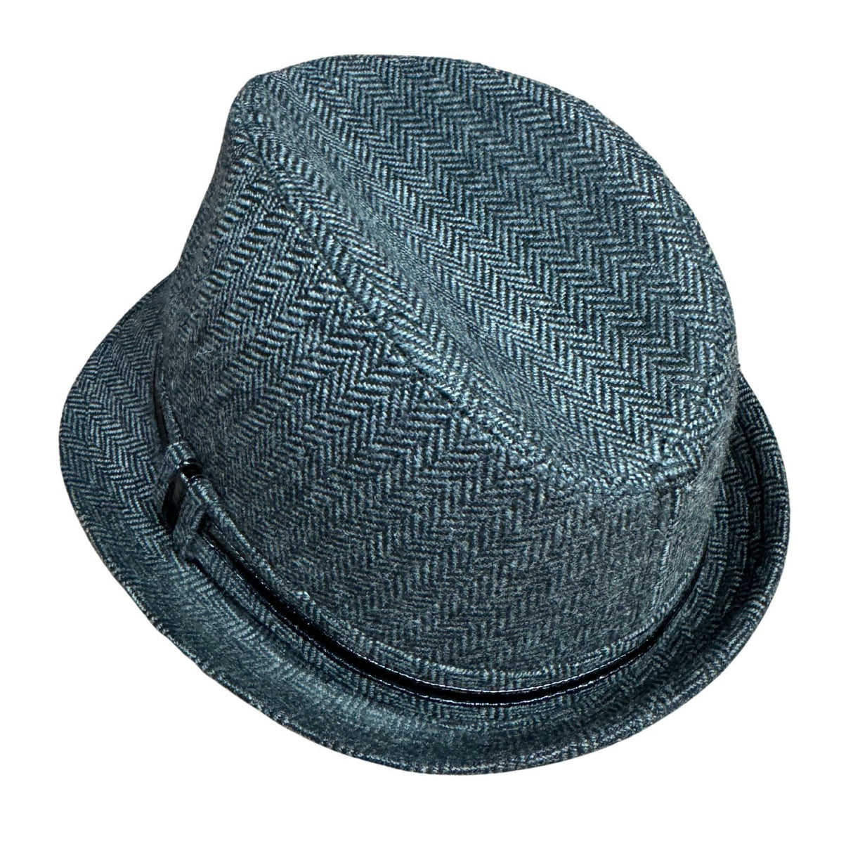 Blake Charcoal Herringbone Trilby Hat with Stingy Brim