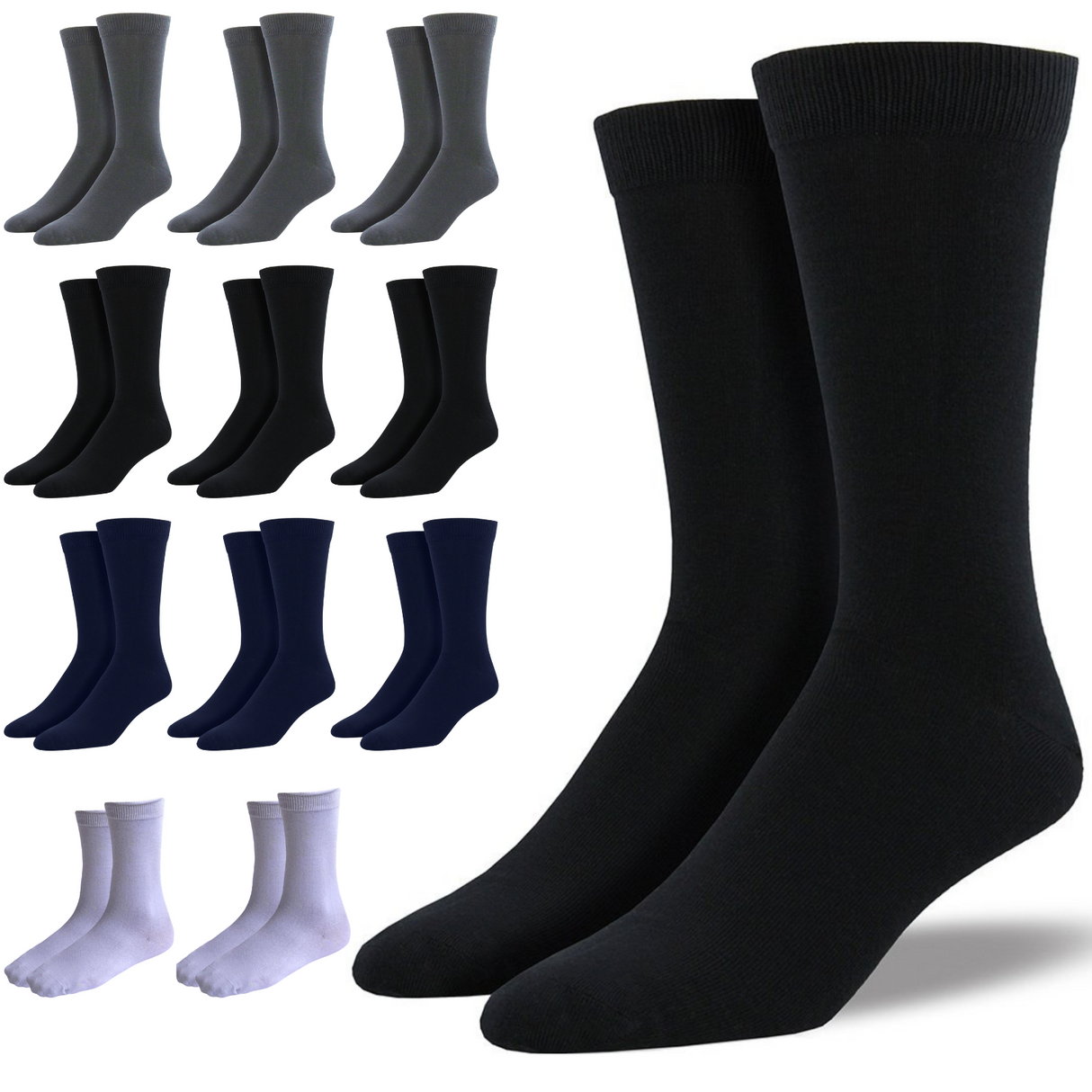 12 Pairs Premium Bamboo Loose Top Socks Diabetic Diabetes Circulation Eco Sox