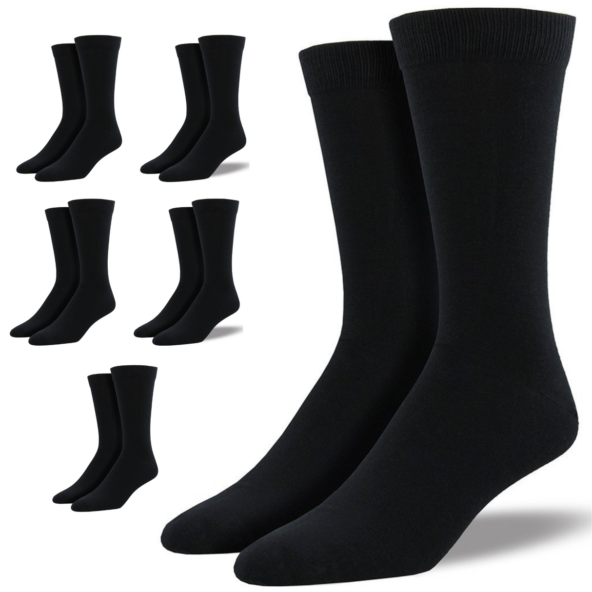 6 Pairs Premium Bamboo Loose Top Socks Diabetic Diabetes Circulation Eco Sox - Grey