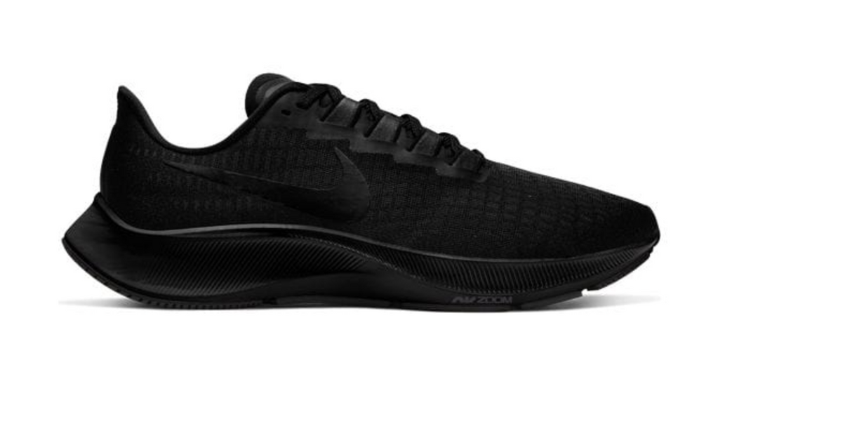 Nike Mens Air Zoom Pegasus Shoes 37 - Black/Black-Dark Smoke Grey