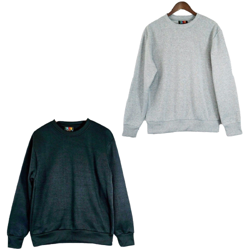 Adult Mens Crew Neck Jumper Sweater Fleece Blank Plain Pullover Top Winter Warm