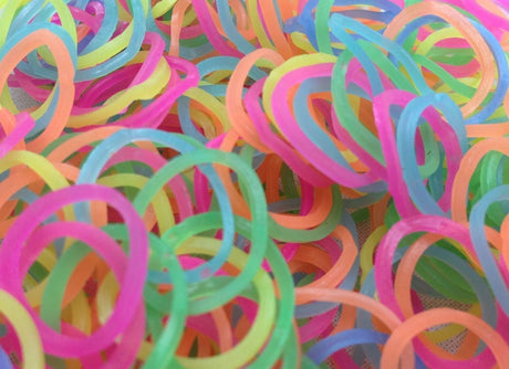 1200 pcs LOOM BANDS Rubber Refill Kit DIY Magical Bracelet 36S Clips,6 Hook - Neon