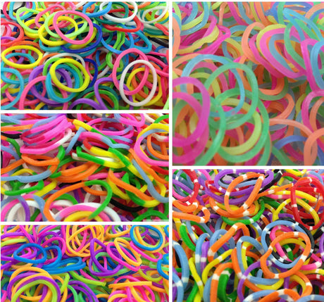 1200 pcs LOOM BANDS Rubber Refill Kit DIY Magical Bracelet 36S Clips,6 Hook - Plain Blue