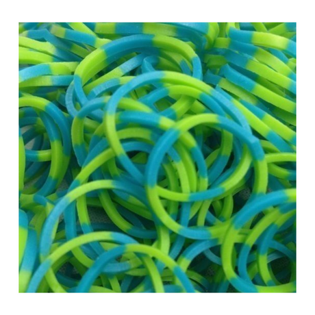 1200 pcs LOOM BANDS Rubber Refill Kit DIY Magical Bracelet 36S Clips,6 Hook - Tie Dye (Orange/Green)