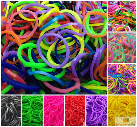 1200 pcs LOOM BANDS Rubber Refill Kit DIY Magical Bracelet 36S Clips,6 Hook - Choose My Colours