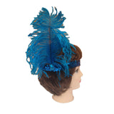 12x 1920s FLAPPER HEADBAND Headpiece Feather Sequin Charleston Gatsby Party BULK - Blue