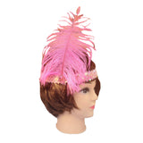 12x 1920s FLAPPER HEADBAND Headpiece Feather Sequin Charleston Gatsby Party BULK - Light Pink