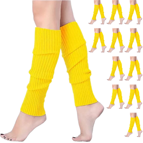 12x LEG WARMERS Knitted Womens Costume Neon Dance Party Knit 80s BULK