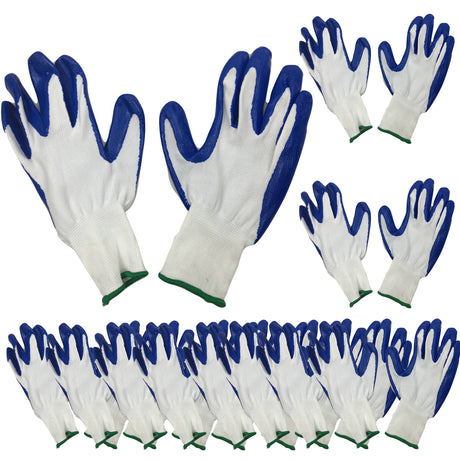 12x NITRILE GLOVES General Purpose Work Glove Safety Rubber Coated BULK