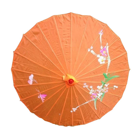 12x PARASOL UMBRELLA Chinese Japanese Bamboo Flower Pattern 80cm Large BULK - White