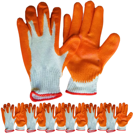 12x WORK GLOVES General Purpose Glove Safety Rubber Coated BULK