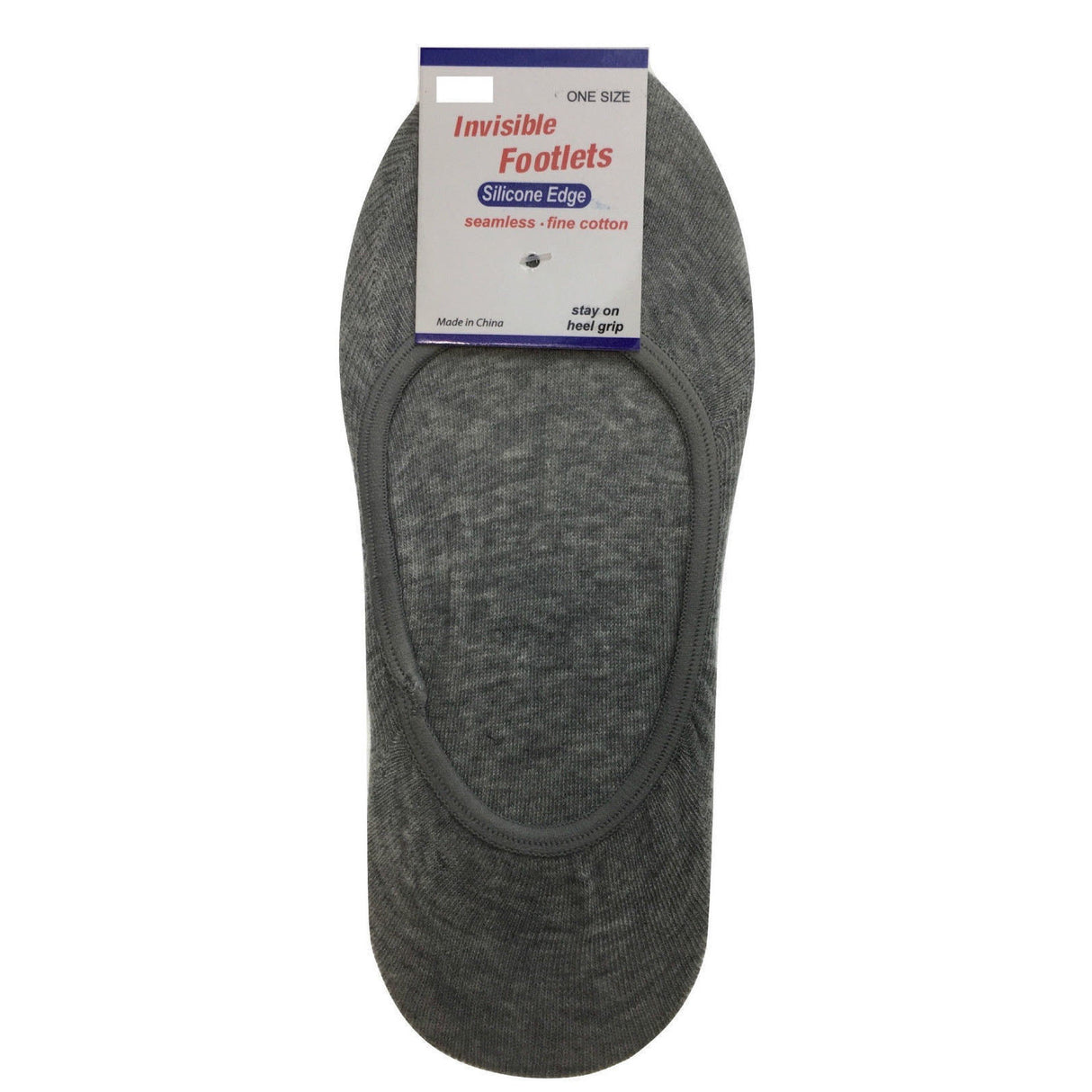 1x NO SHOW COTTON SOCKS Non Slip Heel Grip Low Cut Invisible Footlet Seamless - Charcoal