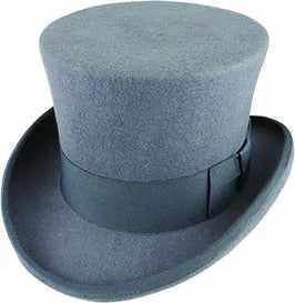 5.5" Premium Mad Hatter Top Hat 100% Australian Wool Felt Magician Tuxedo Cap - Black