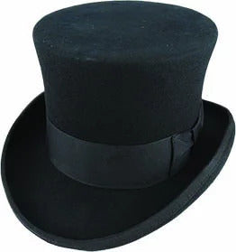 5.5" Premium Mad Hatter Top Hat 100% Australian Wool Felt Magician Tuxedo Cap - Grey